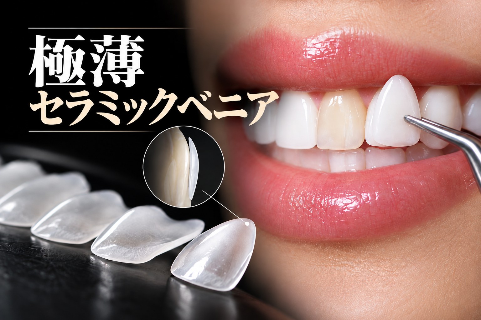 ソウルのARC Dental 口腔顎顔面外科で前歯に極薄セラミックのラミネートベニアを装着している様子